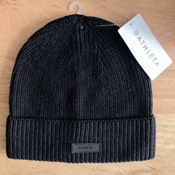 Athleta Winter hat black knit hat New with tags! O/S toque - Picture 5 of 11